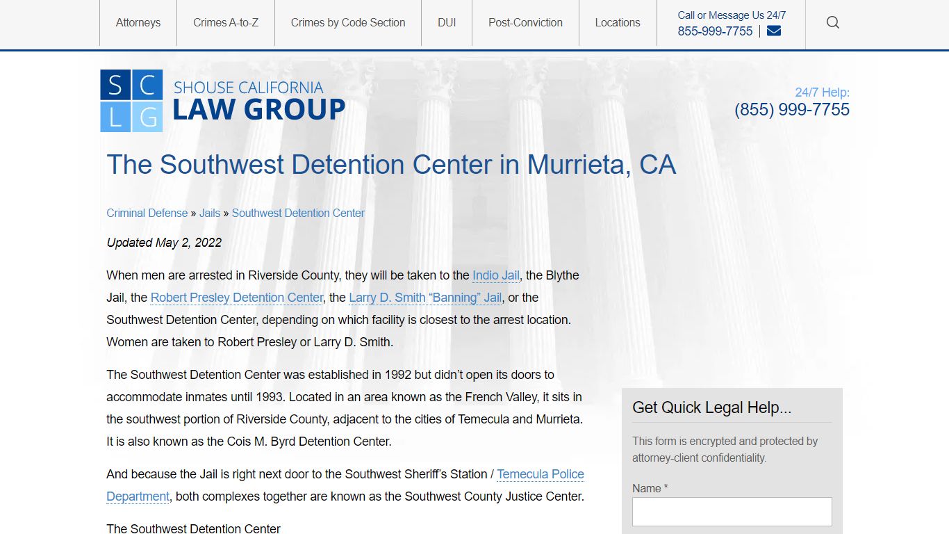 Inmate & Bail Info For The Southwest Detention Center In ...